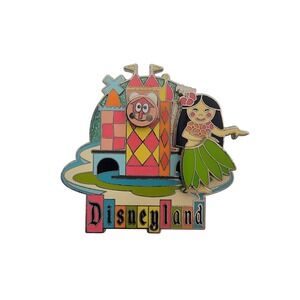Disneyland 50th Anniversary Vintage It's a Small World Hula Dancer Pin